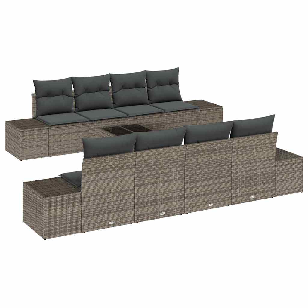 Havesofa Sæt 7 stk. Grå polyrattan