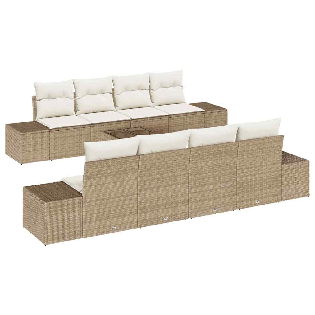 Havesofa Sæt 7 stk. Beige og creme polyrattan