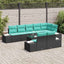 Havesofa Sæt 9 stk. Sort polyrattan