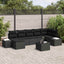 Havesofa Sæt 8 stk. Sort polyrattan