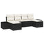 Havesofa Sæt 6 stk. Sort polyrattan