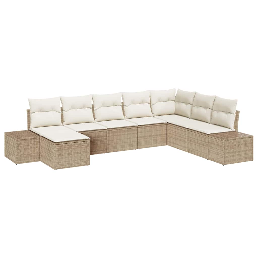Havesofa Sæt 8 stk. Beige polyrattan
