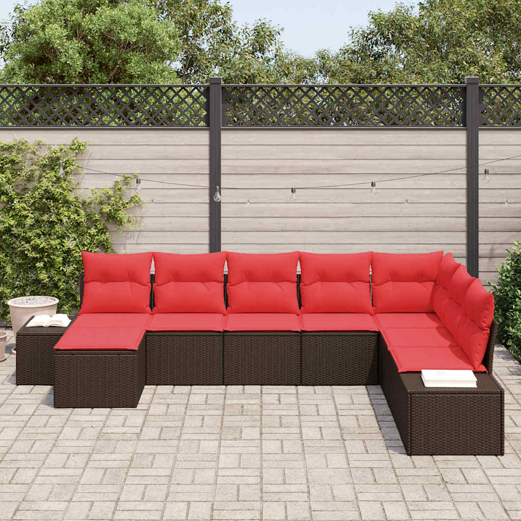 Havesofa Sæt 8 stk. Brun polyrattan