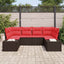 Havesofa Sæt 6 stk. Brun polyrattan