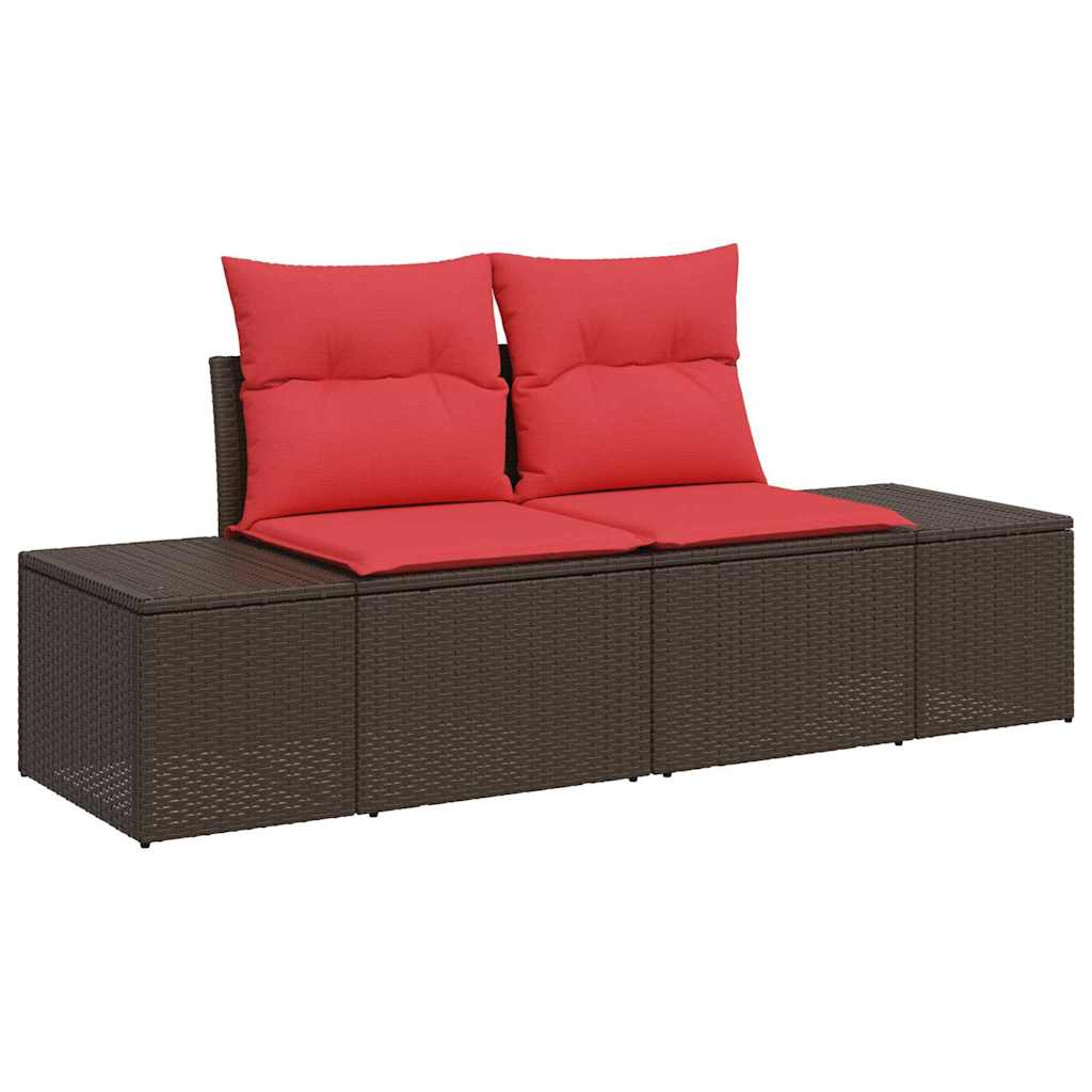 Havesofa Sæt 7 stk. Brun polyrattan