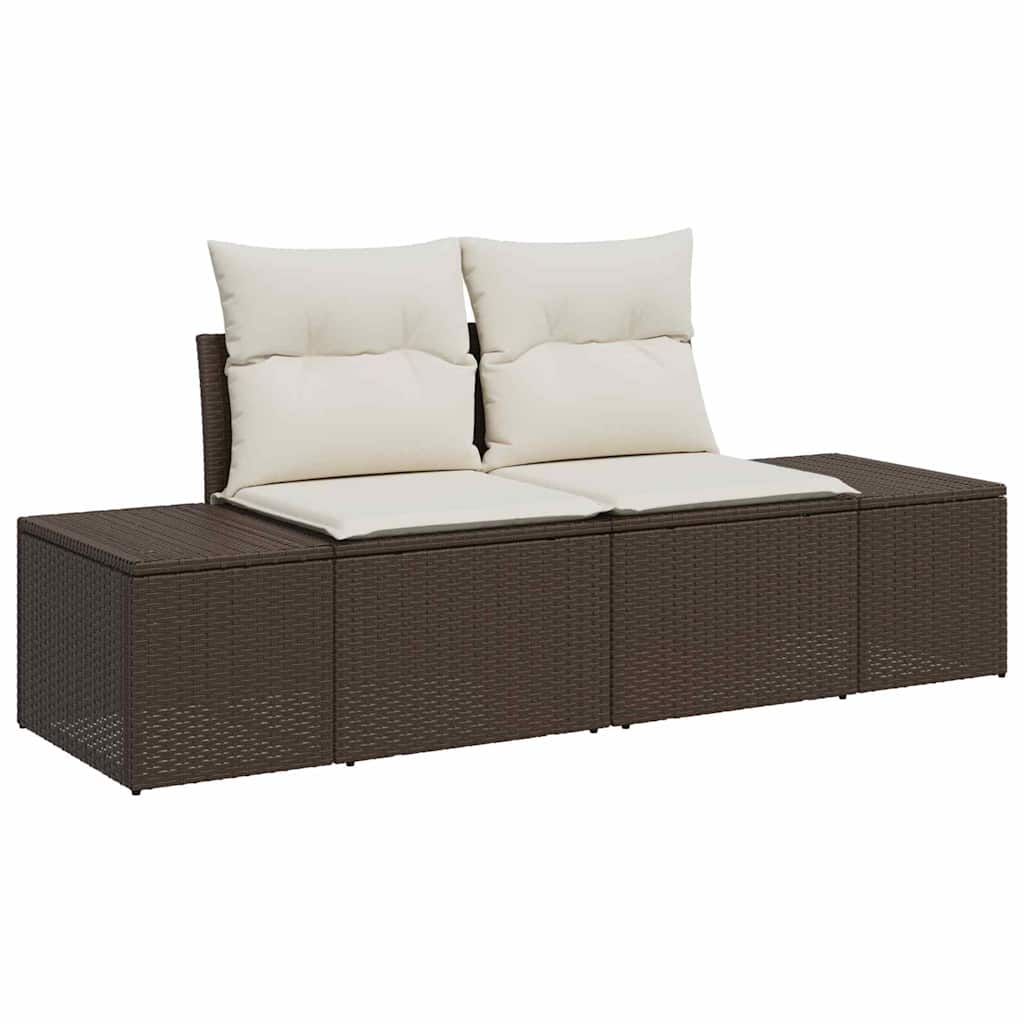 Havesofa Sæt 9 stk. Brun polyrattan