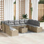 Havesofa Sæt 10 stk. Beige polyrattan