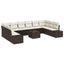 Havesofa Sæt 11 stk. Brun polyrattan