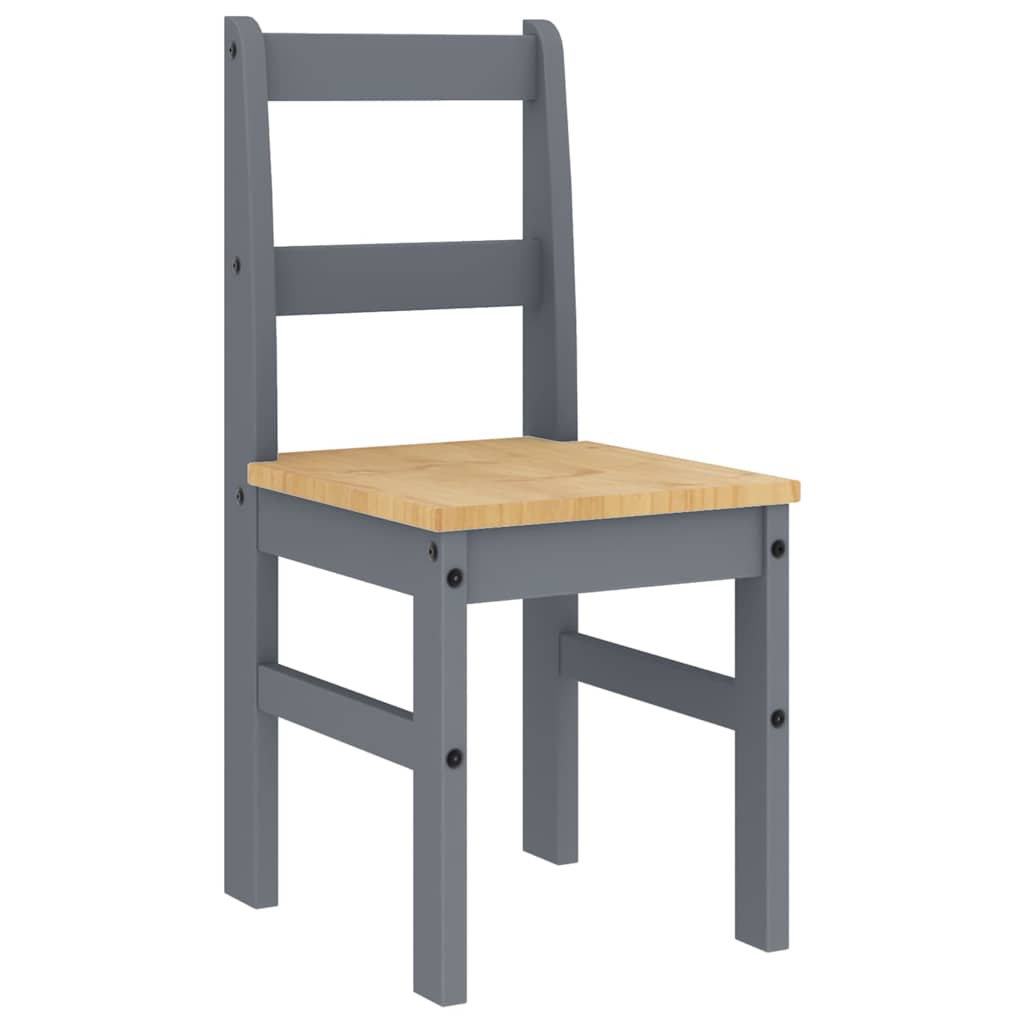 spisebordssæt 5 dele PANAMA massivt fyrretræ grå