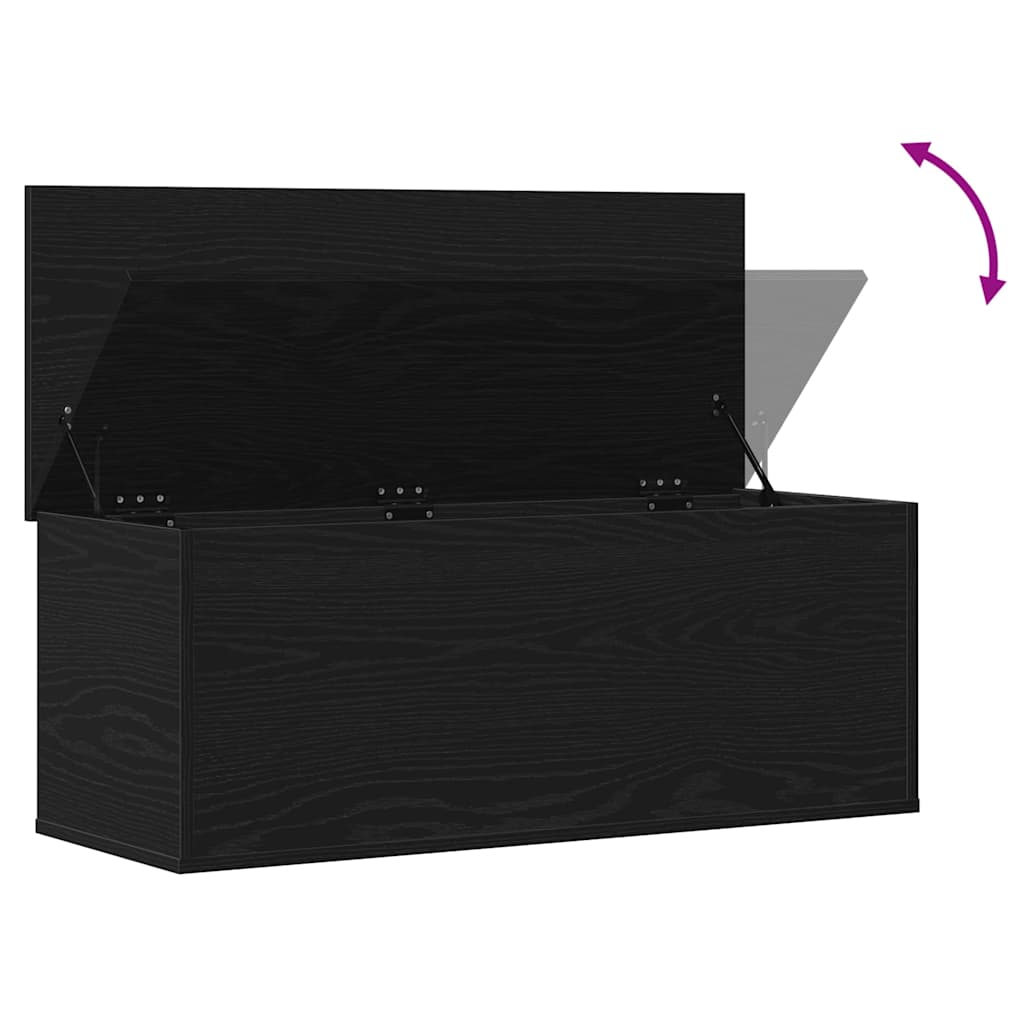 Opbevaringskasse Sort eg 90 x 35 x 35 cm Konstrueret træ