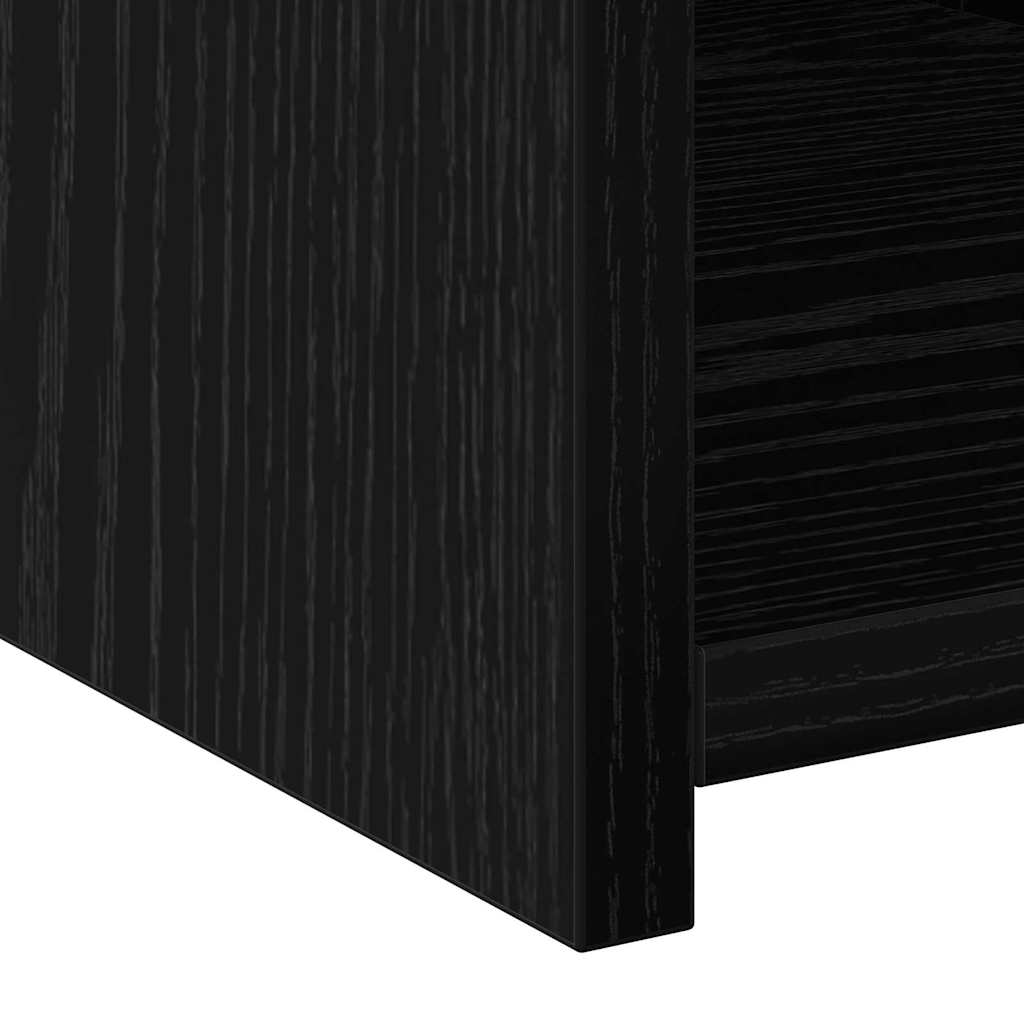 Bogreol med skuffe Sort eg 30 x 42.4 x 185.2 cm