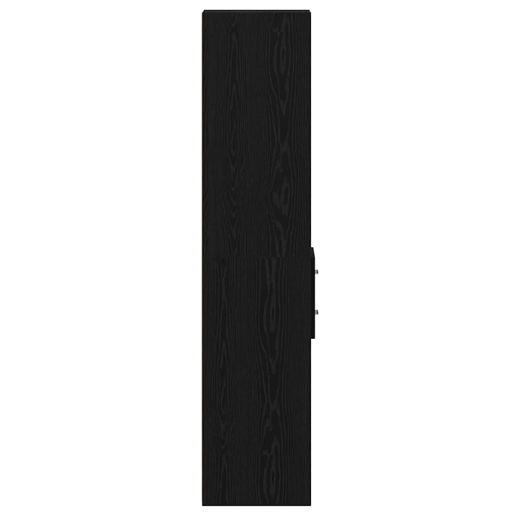 Bogreol med skuffe Sort eg 30 x 42.4 x 185.2 cm
