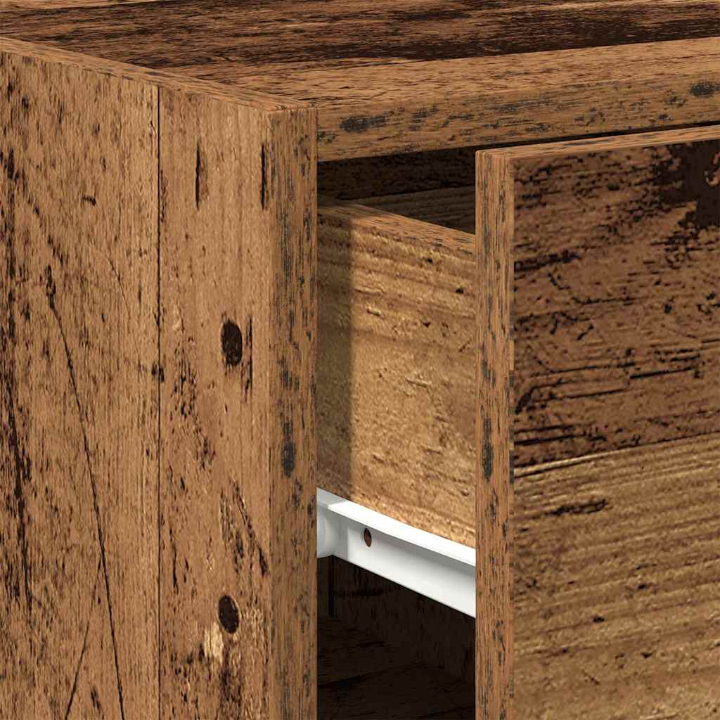Sideboard med skuffe Gammelt træ 30 x 42,5 x 93 cm