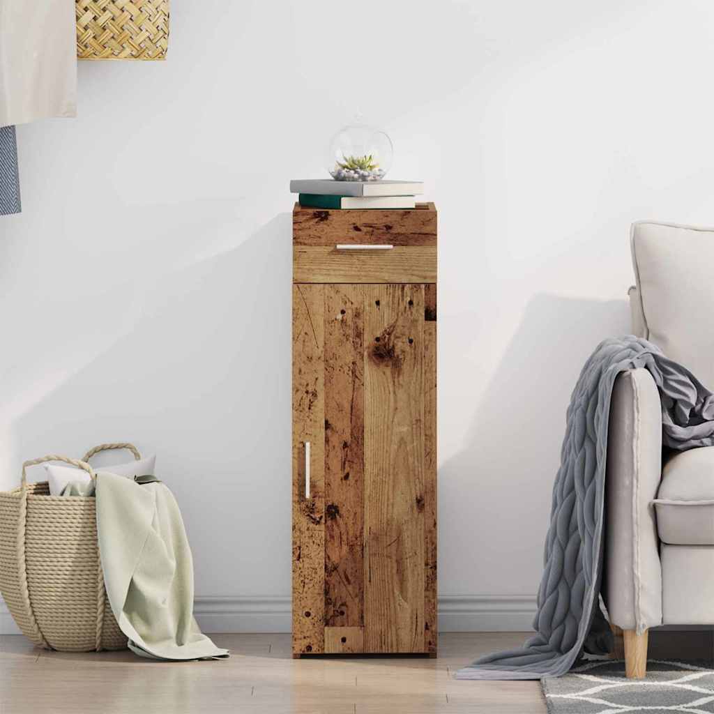 Sideboard med skuffe Gammelt træ 30 x 42,5 x 93 cm