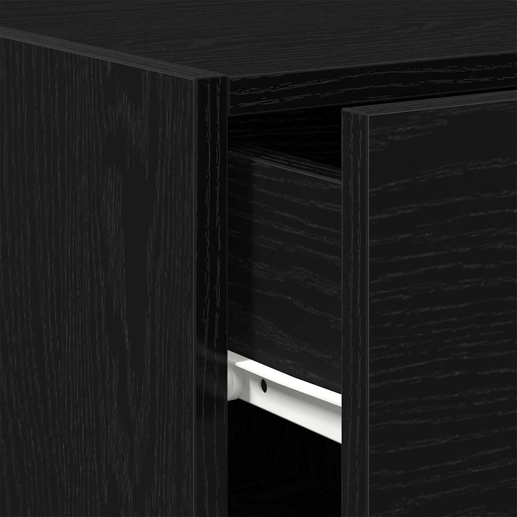 Sideboard med skuffe Sort eg 30 x 42,5 x 93 cm