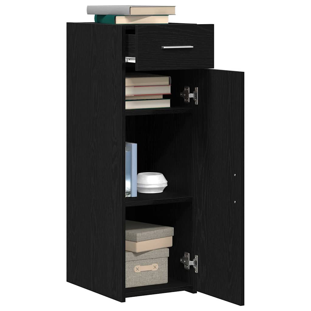 Sideboard med skuffe Sort eg 30 x 42,5 x 93 cm