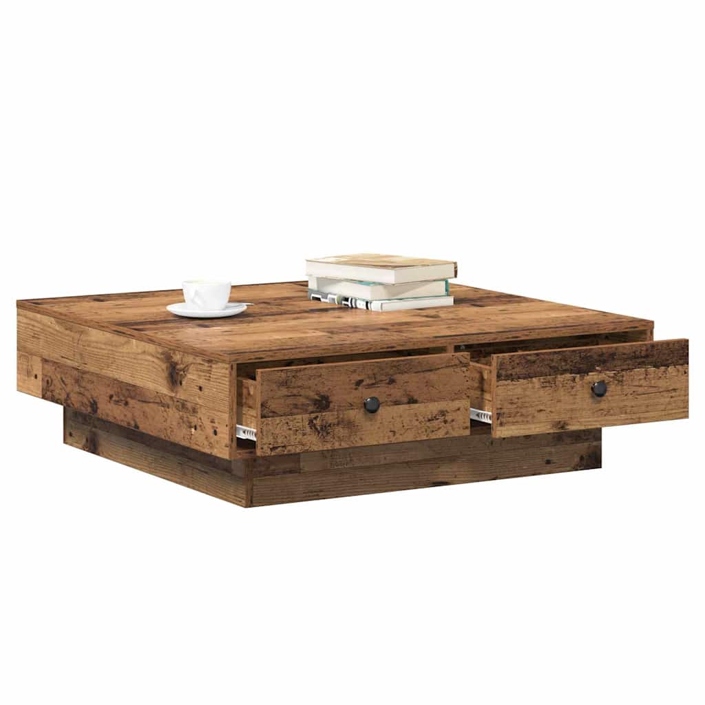 Sofabord Gammelt træ 90 x 90 x 28 cm Konstrueret træ