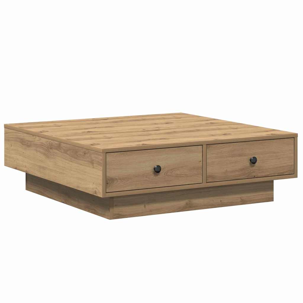 Sofabord Artisan Egetræ 90 x 90 x 28 cm Konstrueret træ
