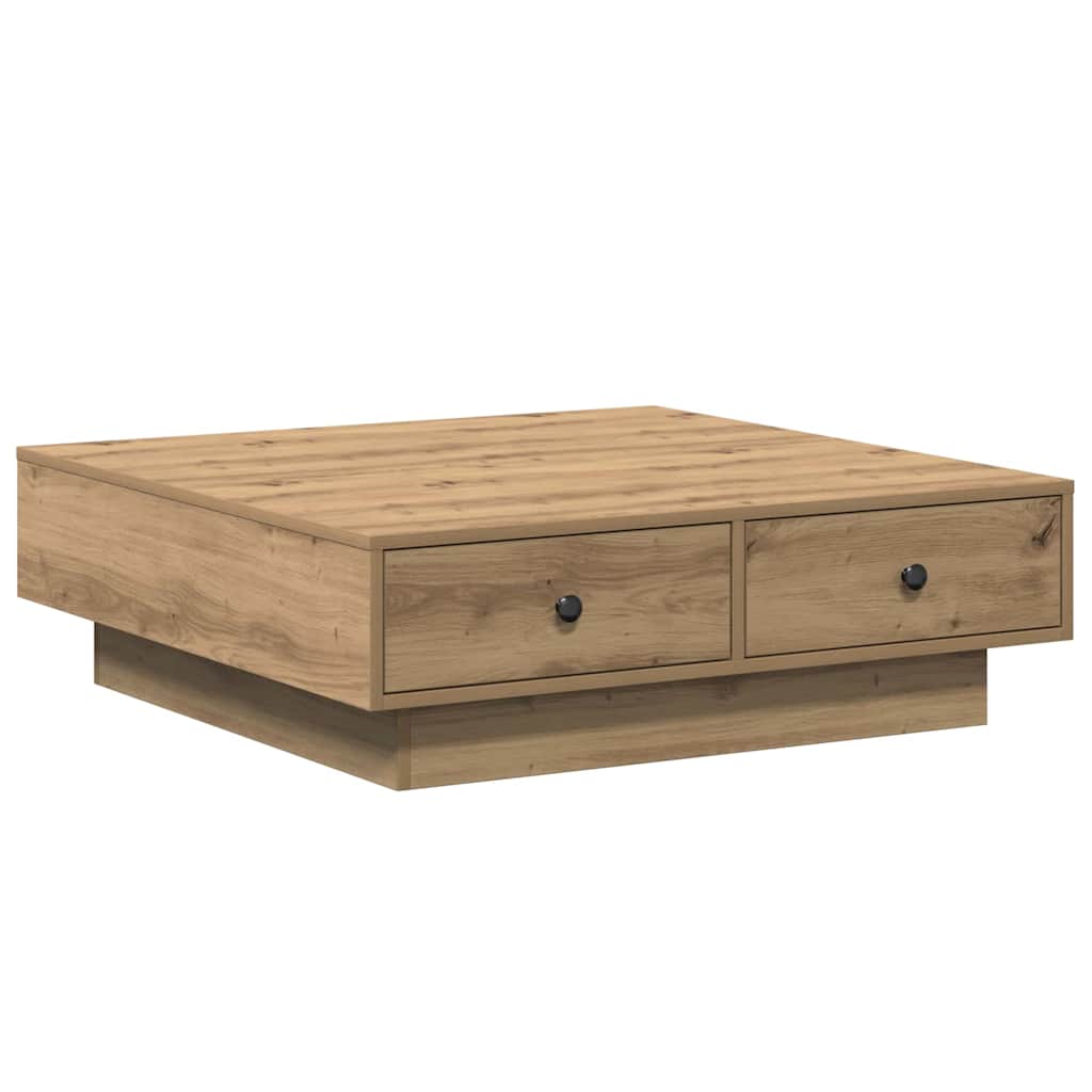 Sofabord Artisan Egetræ 90 x 90 x 28 cm Konstrueret træ