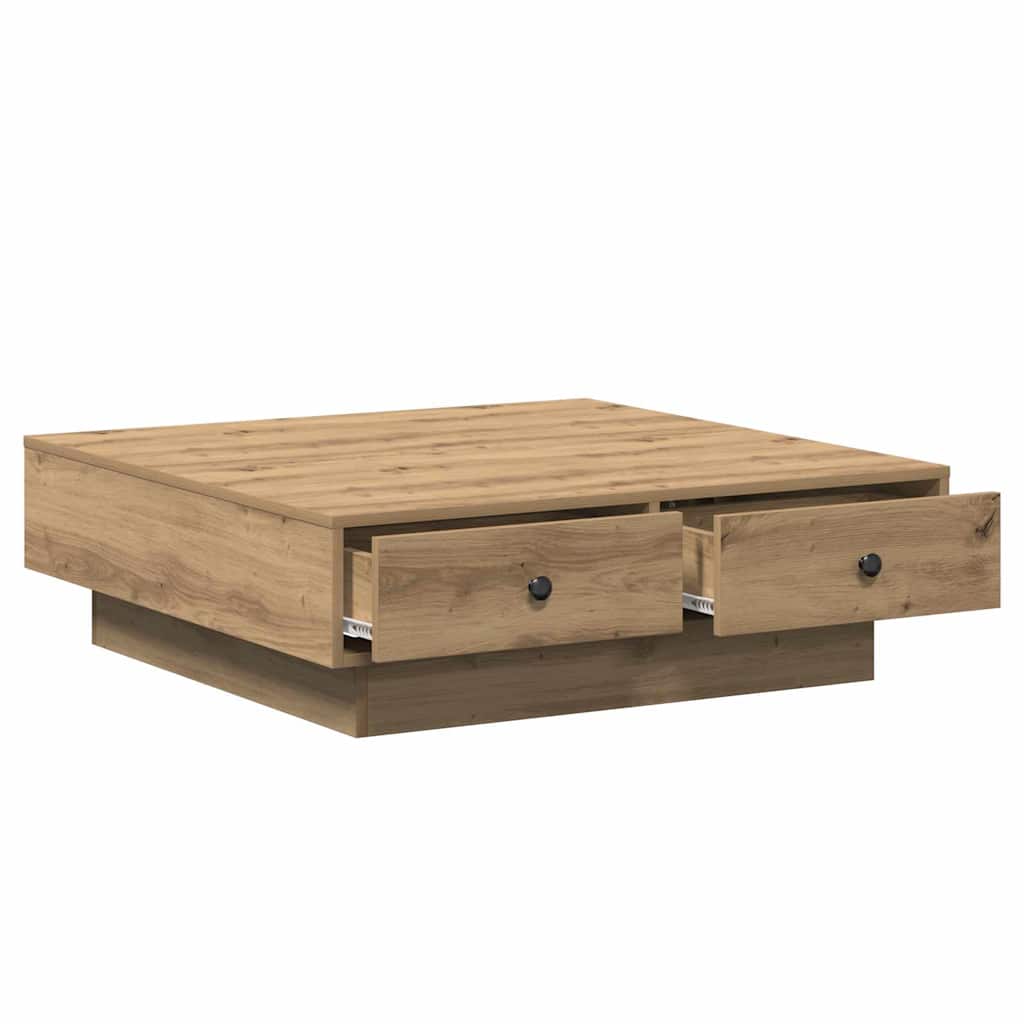 Sofabord Artisan Egetræ 90 x 90 x 28 cm Konstrueret træ