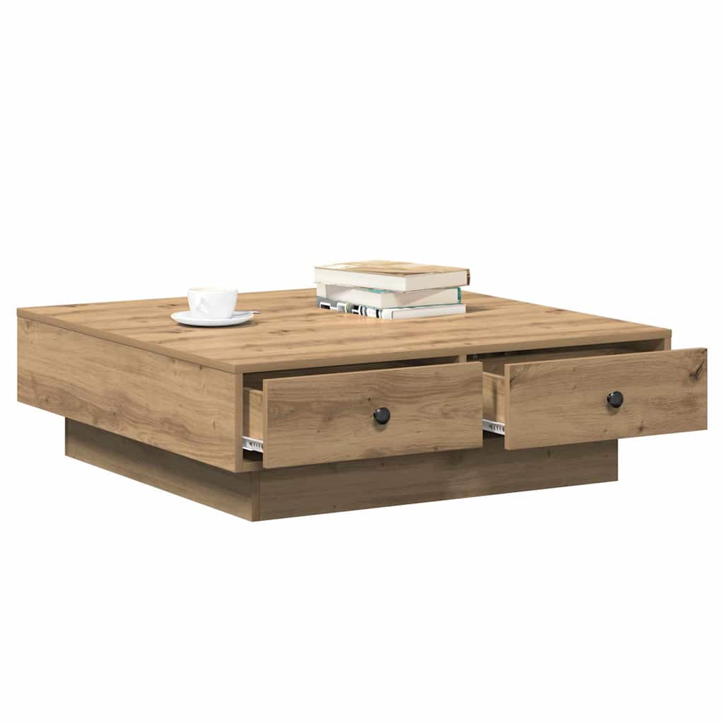 Sofabord Artisan Egetræ 90 x 90 x 28 cm Konstrueret træ