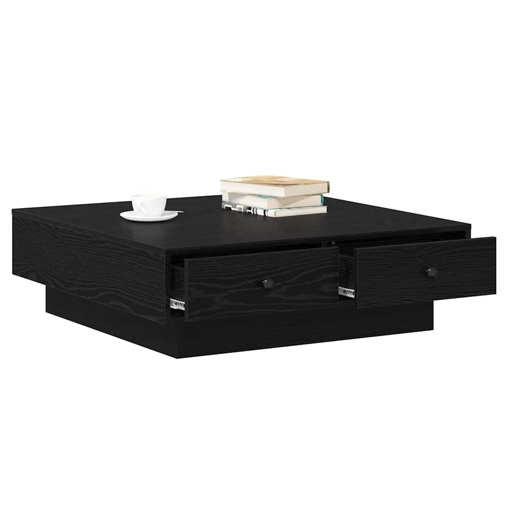 Sofabord Sort eg 90 x 90 x 28 cm Konstrueret træ