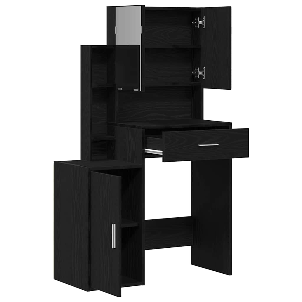 Klædeskab Sort eg 80 x 35 x 132 cm Konstrueret træ