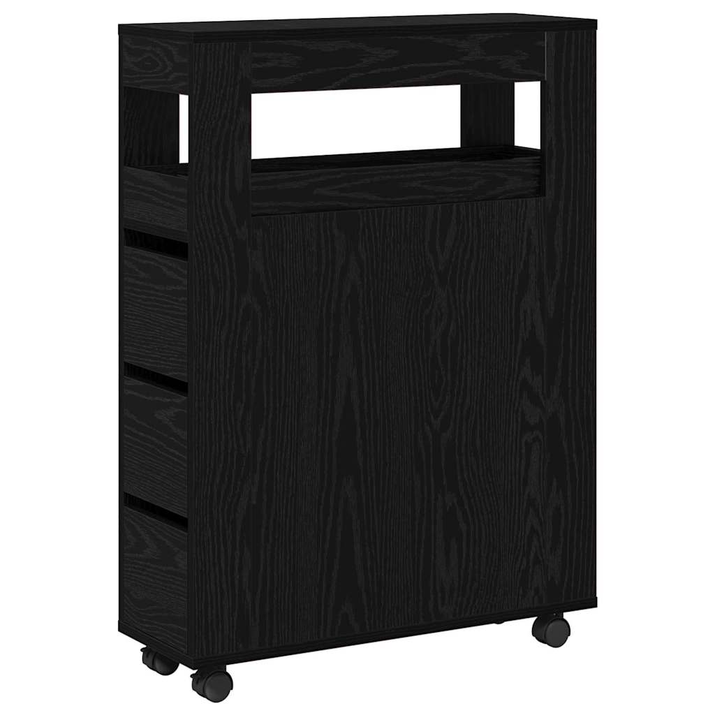 Badeværelsesmøbel sæt 65 x 23 x 87 cm Konstrueret træ Sort eg