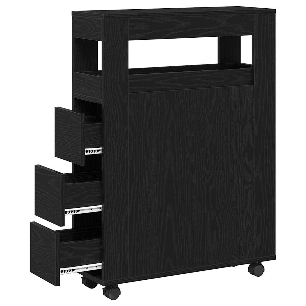 Badeværelsesmøbel sæt 65 x 23 x 87 cm Konstrueret træ Sort eg
