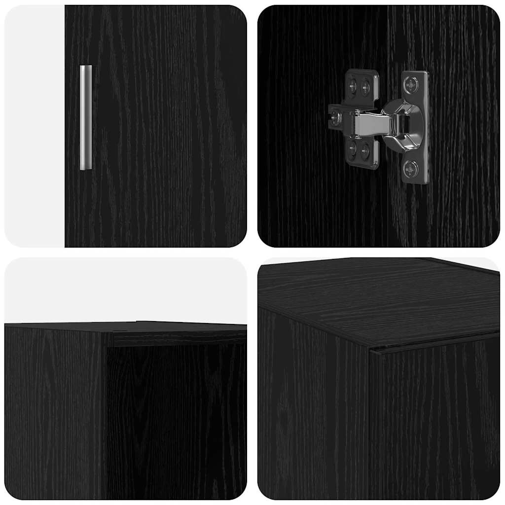 Vægmonteret skab Sort eg 30 x 42,5 x 39,5 cm Konstrueret træ