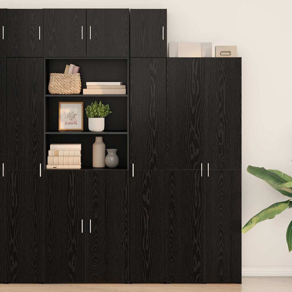 Vægmonteret skab Sort eg 30 x 42,5 x 39,5 cm Konstrueret træ