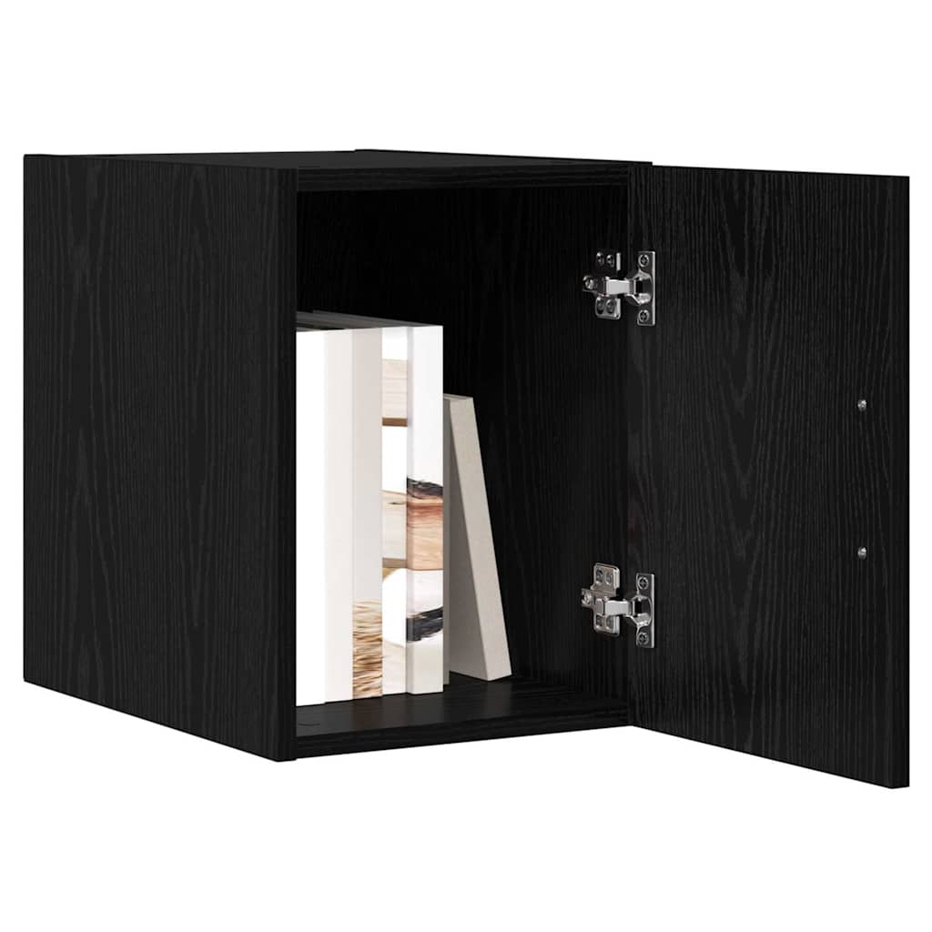 Vægmonteret skab Sort eg 30 x 42,5 x 39,5 cm Konstrueret træ
