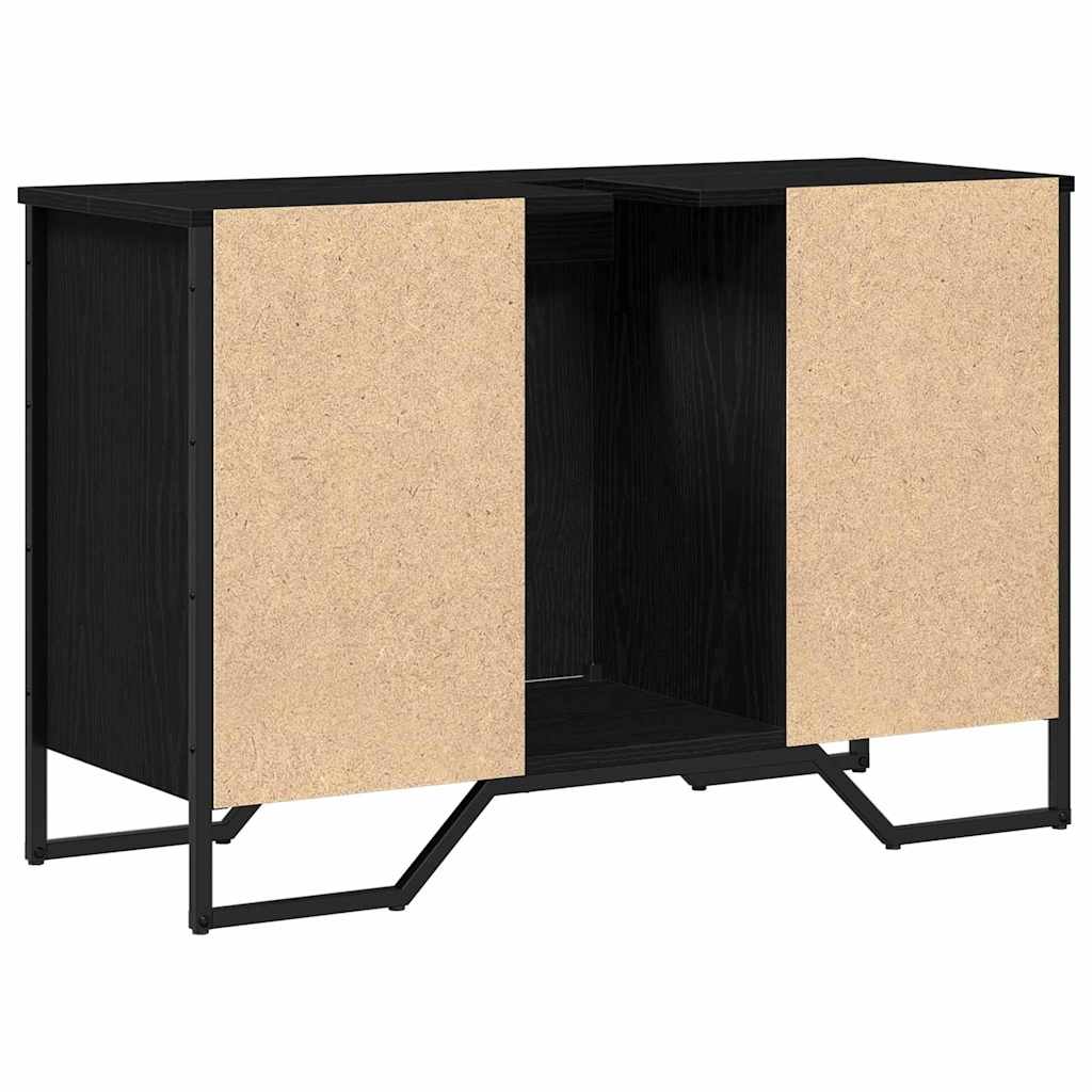 Badeværelsesskabsunder Sort eg 91 x 35 x 60 cm Konstrueret træ