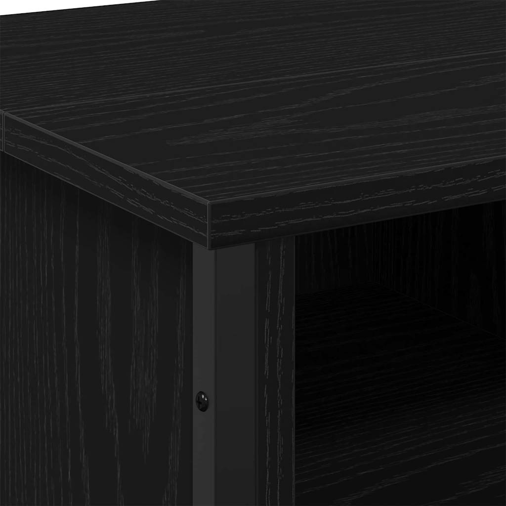 Badeværelsesskabsunder Sort eg 91 x 35 x 60 cm Konstrueret træ