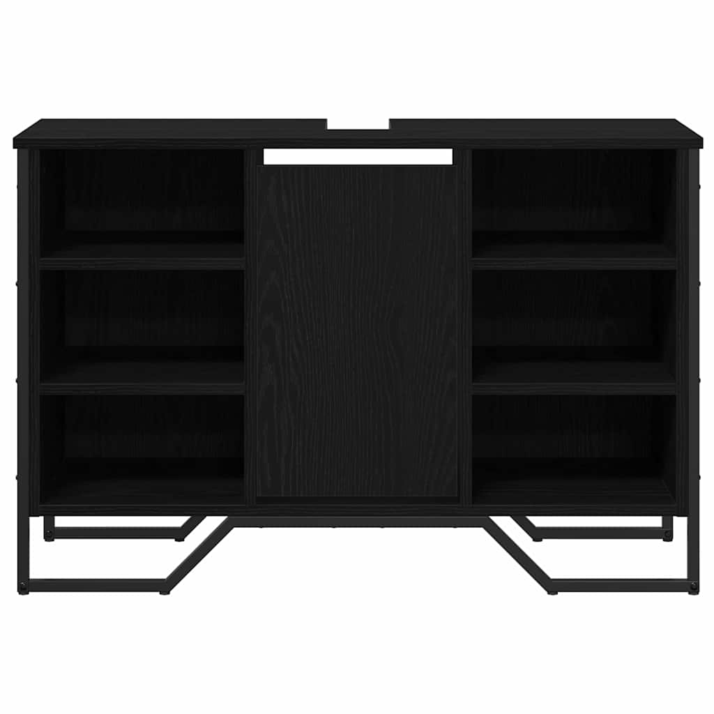 Badeværelsesskabsunder Sort eg 91 x 35 x 60 cm Konstrueret træ