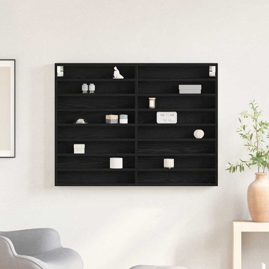 Display Skab Vægmonteret Sort eg 100 x 8,5 x 75 cm