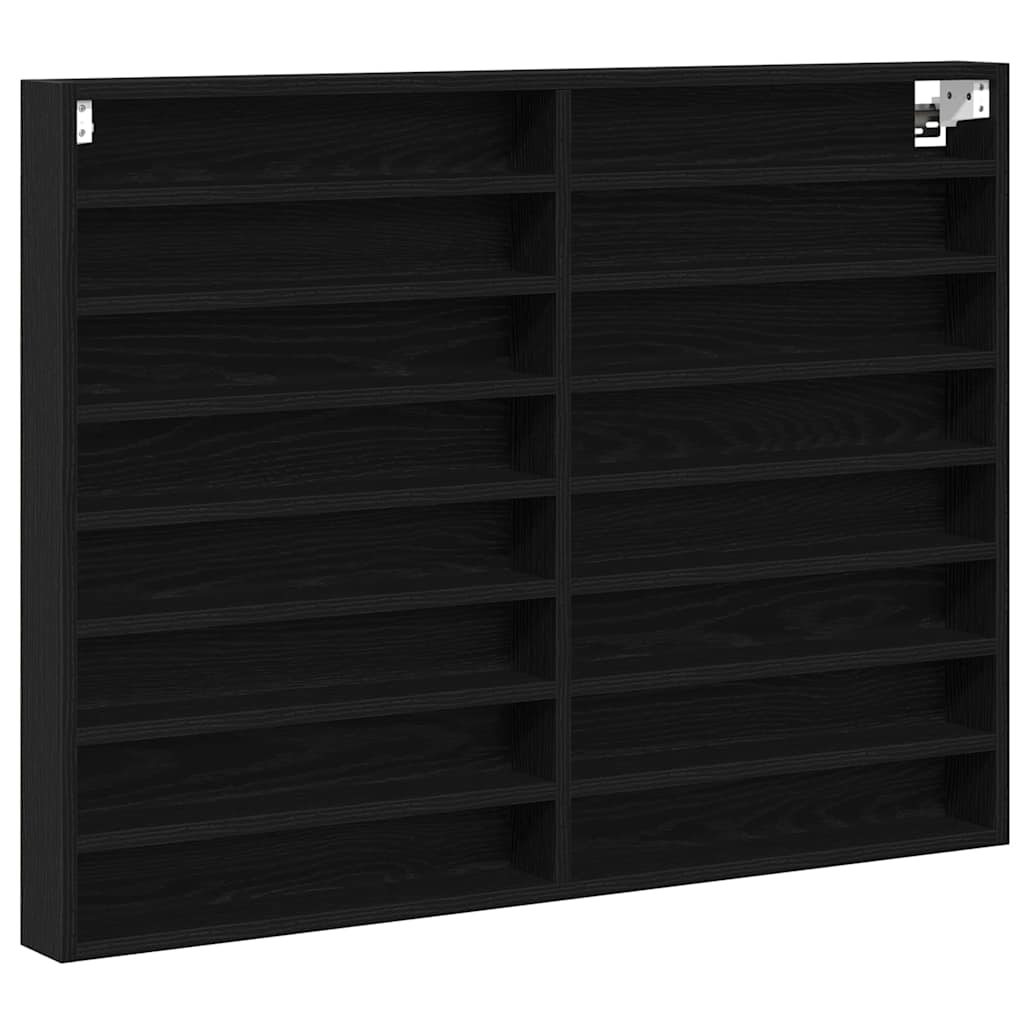 Display Skab Vægmonteret Sort eg 100 x 8,5 x 75 cm
