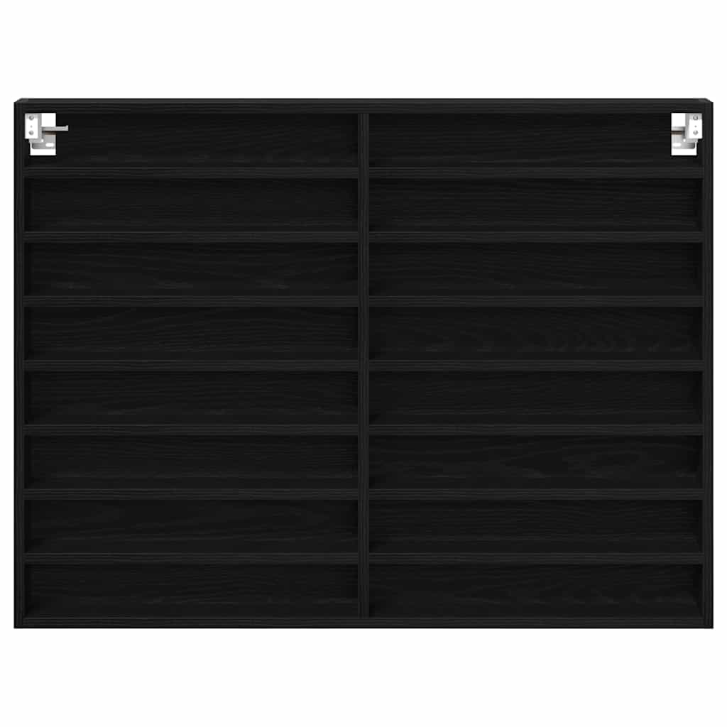 Display Skab Vægmonteret Sort eg 100 x 8,5 x 75 cm