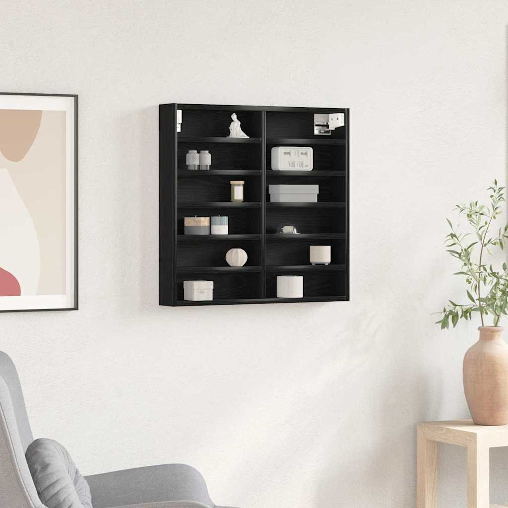 Display Skab Vægmonteret Sort eg 60 x 8,5 x 58 cm