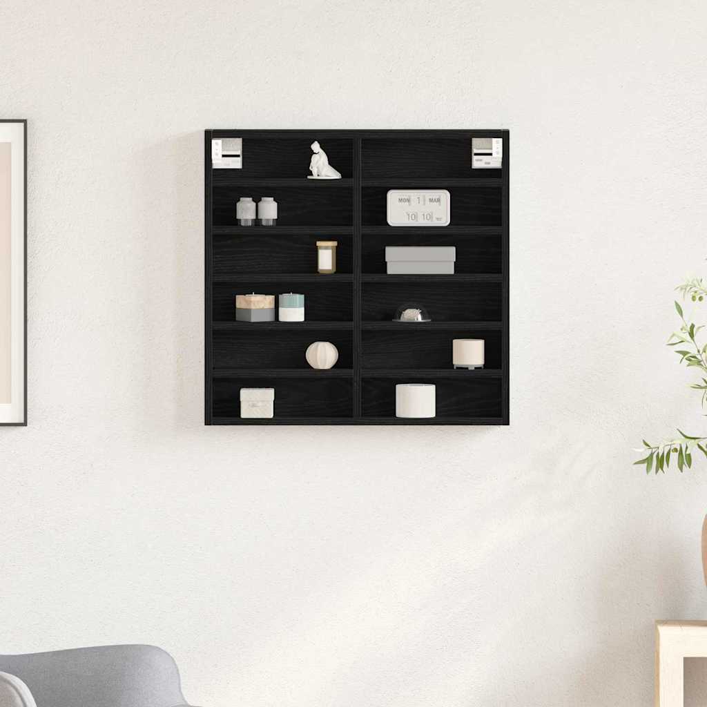 Display Skab Vægmonteret Sort eg 60 x 8,5 x 58 cm