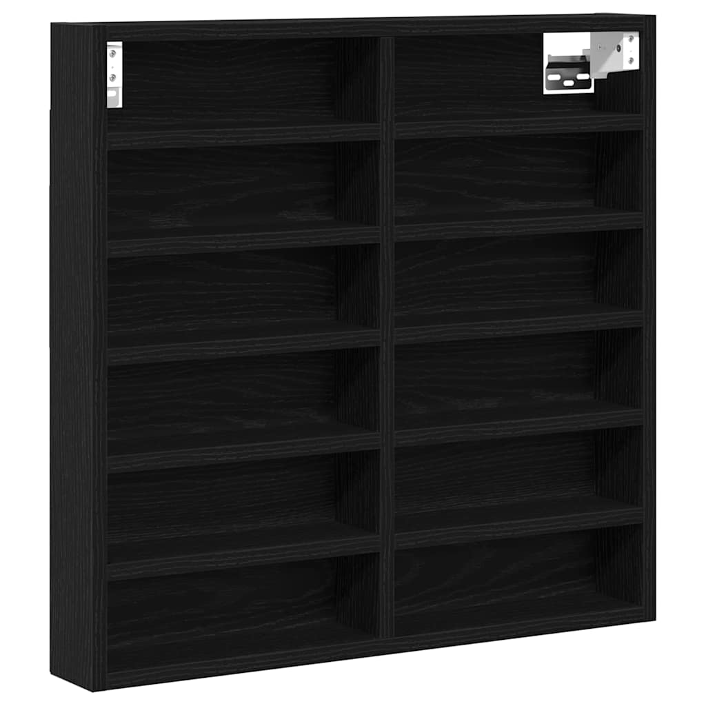 Display Skab Vægmonteret Sort eg 60 x 8,5 x 58 cm