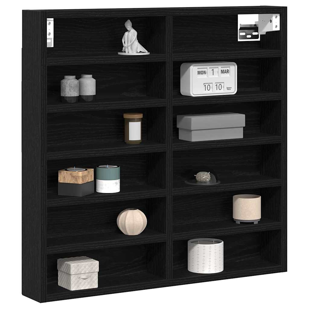 Display Skab Vægmonteret Sort eg 60 x 8,5 x 58 cm