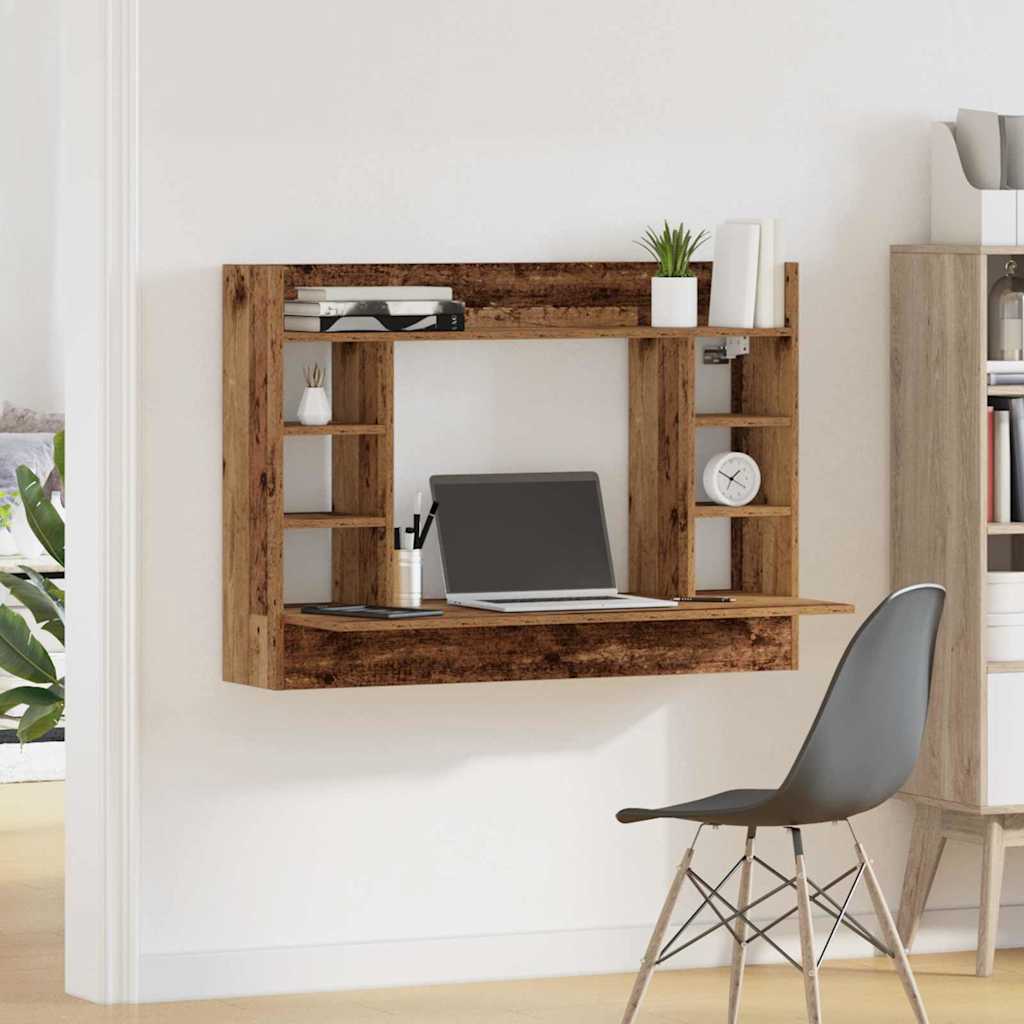 Væghængt skrivebord Gammelt træ 105 x 48 x 75 cm