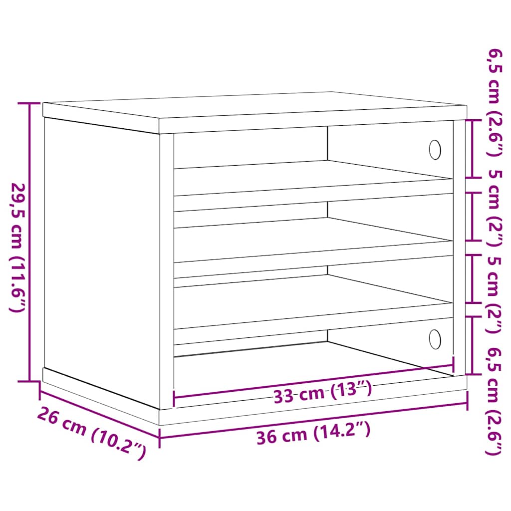 Skrivebordsorganisator Sort eg 36 x 26 x 29,5 cm