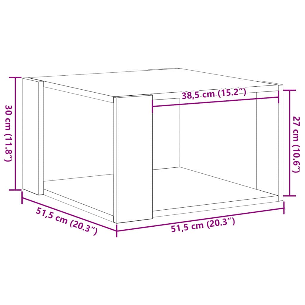 Sofabord Gammelt træ 51,5 x 51,5 x 30 cm Konstrueret træ