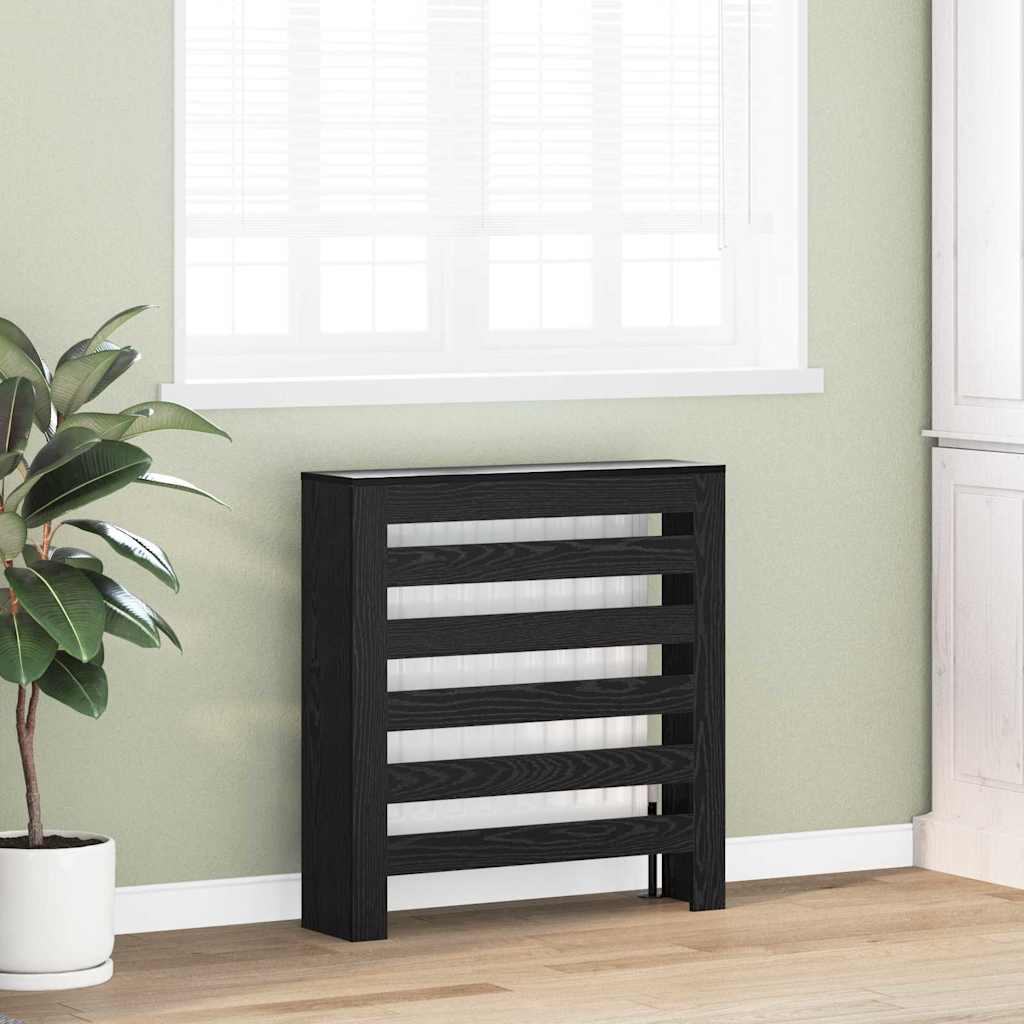 Radiatorcover Sort eg 78 x 20 x 82 cm Konstrueret træ
