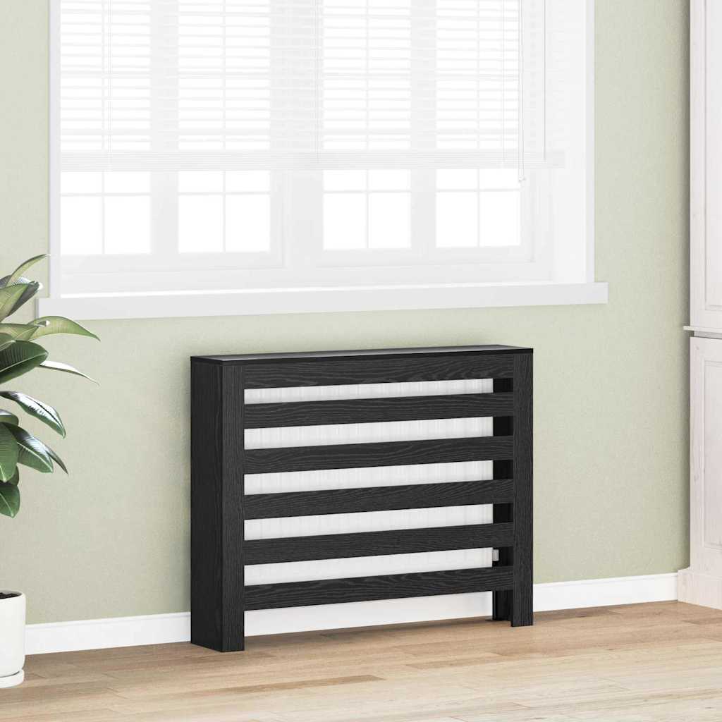 Radiatorcover Sort eg 104 x 20 x 82 cm Konstrueret træ