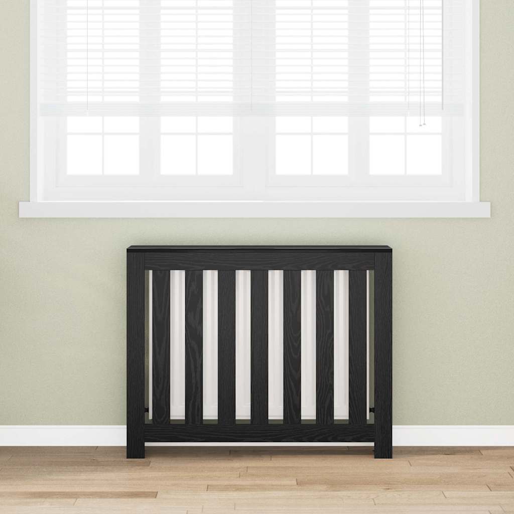 Radiatorcover Sort eg 104 x 20 x 82 cm Konstrueret træ