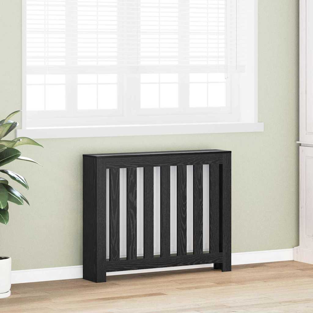 Radiatorcover Sort eg 104 x 20 x 82 cm Konstrueret træ