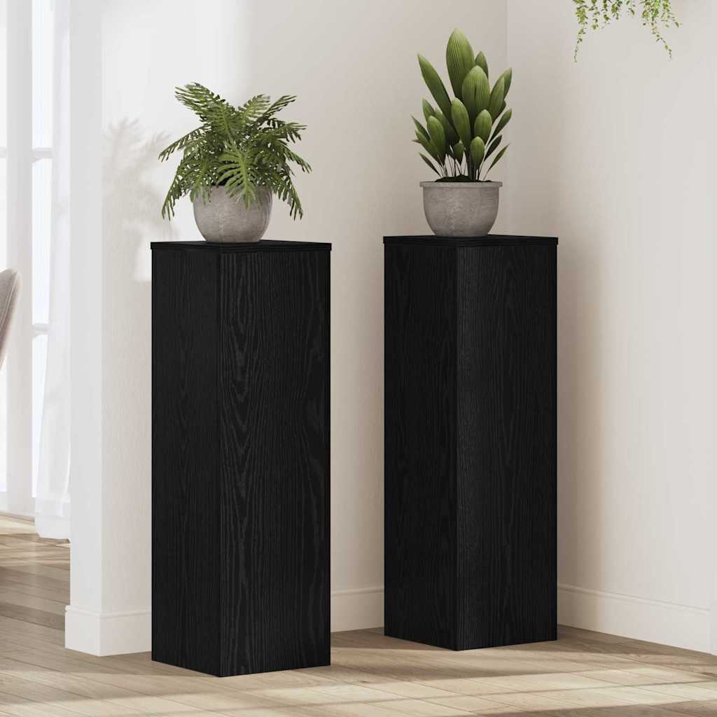 Planteholder 2 stk. Sort eg 25 x 25 x 80 cm Konstrueret træ